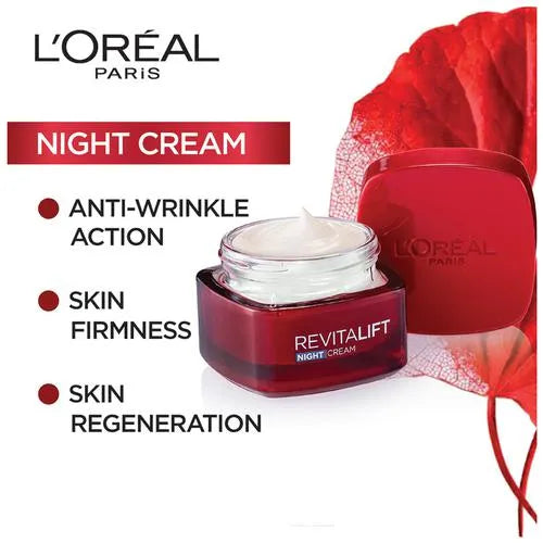 L'Oréal Paris Revitalift Night Cream, Hydrating and Boosting, With Dermalift technology + Pro-Retinol A, 50ml