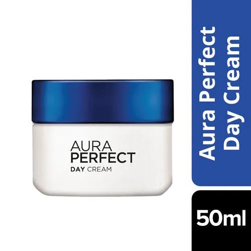 L'Oréal Paris Aura Perfect Day Cream, Moisturising and Brightening, With Vitamin C + Vitamin E + Tourmaline Gemstone, 50ml