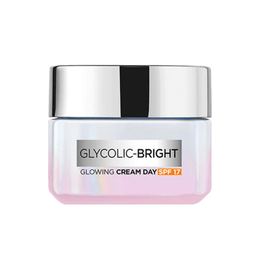 L'Oréal Paris Glycolic Bright Day Cream with SPF 17, 15ml |Skin Brightening Cream with Glycolic Acid that Visbily Minimizes Spots & Reveals Even Toned Skin